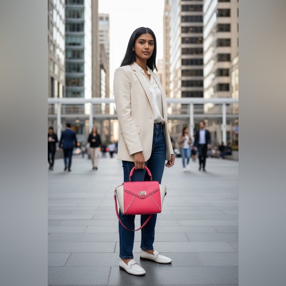 Kate Spade NY Wesley Place Laurel Desert Rose leather bag with Care Card - Picture 12 of 12